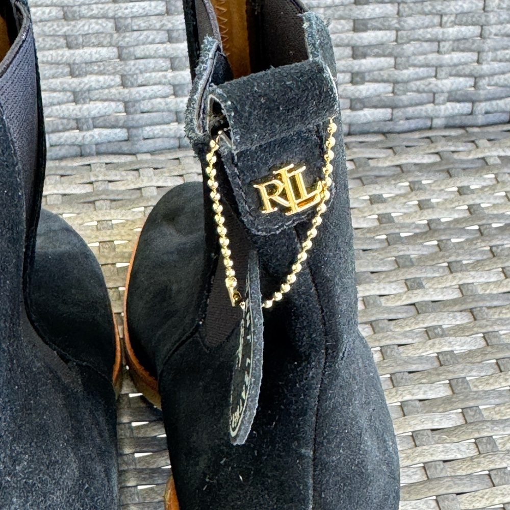 Ralph Lauren Black Suede Ankle Boots - Picture 7 of 16